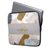 Trendy Elegant Gold Pink Lilac Monogram Laptopschutzhülle (Vorderseite Links)