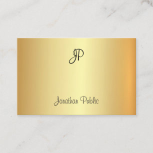 Trendy Elegant Gold Template Handgeschriebenes Mon Visitenkarte