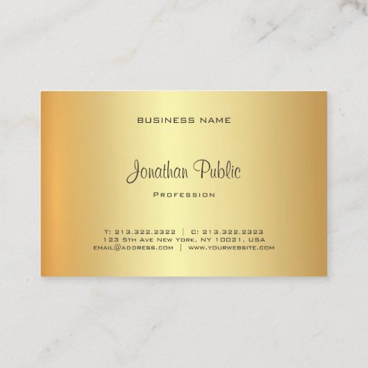 Trendy Elegant Gold Template Handgeschriebenes Mon Visitenkarte (Rückseite)