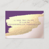 Trendy, elegant, Goldrausch-Pinselstriche, Lashes Visitenkarte (Rückseite)