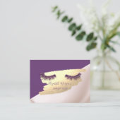 Trendy, elegant, Goldrausch-Pinselstriche, Lashes Visitenkarte (Stehend Vorderseite)
