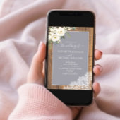 Trendy Elegant Gray Rustic Wood Script Wedding Inv Einladung