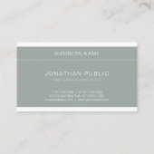 Trendy Elegant Green Minimalistisch Luxus Schlicht Visitenkarte (Rückseite)