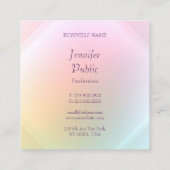 Trendy Elegant Handwriting Script Moderne Farben Quadratische Visitenkarte (Rückseite)