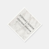 Trendy Elegant Marble Wedding Celebration Serviette (Ecke)