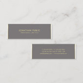 Trendy Elegant Minimalistisches Design Braun Luxus Mini Visitenkarte (Vorne/Hinten)