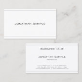 Trendy Elegant Minimalistisches Design Schlicht Mo Visitenkarte (Vorne/Hinten)