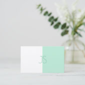 Trendy Elegant Mint Green Modern Monogram Template Visitenkarte (Stehend Vorderseite)