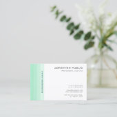 Trendy Elegant Mint Green Modern Simple Visitenkarte (Stehend Vorderseite)