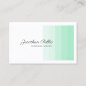 Trendy Elegant Mint Green White Calligraphy Script Visitenkarte (Vorderseite)