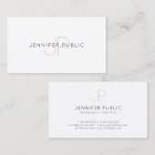 Trendy Elegant Mit Monogramm Modernes Design Schli Visitenkarte (Vorne/Hinten)