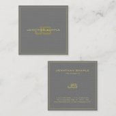Trendy Elegant Mit Monogramm Premium Linen Luxus Quadratische Visitenkarte (Vorne/Hinten)