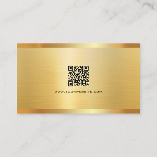 Trendy Elegant Modern QR Code Gold Luxury Silk Visitenkarte (Rückseite)