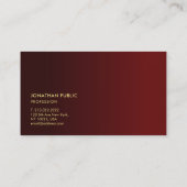 Trendy Elegant Modern Simple Template Gold Text Visitenkarte (Rückseite)