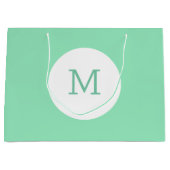 Trendy Elegant Modernes Mint Green Color Monogram Große Geschenktüte (Vorderseite)