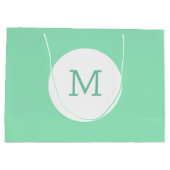 Trendy Elegant Modernes Mint Green Color Monogram Große Geschenktüte (Rückseite)