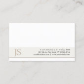 Trendy Elegant Monogram Minimalistic Design Luxe Visitenkarte (Rückseite)