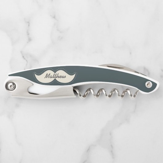 Trendy Elegant Mustache Personalisiert Kellnermesser (Vorderseite)