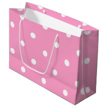 Trendy Elegant Pink White Polka Dots Template
