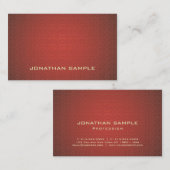 Trendy Elegant Red Damask Künstlerisches Design Lu Visitenkarte (Vorne/Hinten)