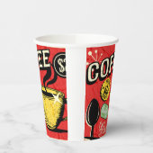 Trendy elegant rustic coffee lovers red  pappbecher (Links)