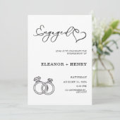 Trendy Elegant Schwarz und Weiß minimalistisch Einladung (Stehend Vorderseite)