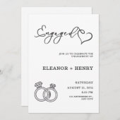 Trendy Elegant Schwarz und Weiß minimalistisch Einladung (Vorne/Hinten)