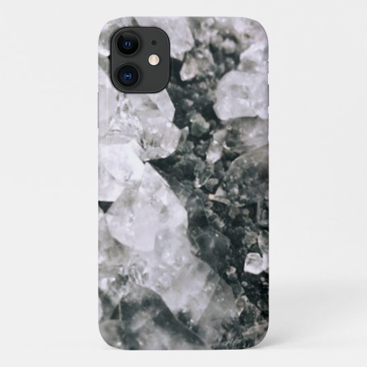Trendy Elegant Schwarz-weiß Stone Kristallgeode Case-Mate iPhone Hülle (Rückseite)