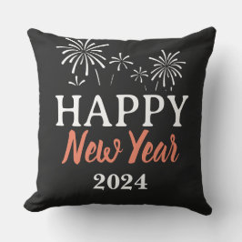 Trendy Elegant Script Happy New Year Kissen