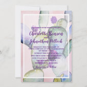 Trendy Elegant Watercolor Cactus Wedding Einladung (Vorderseite)