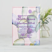 Trendy Elegant Watercolor Cactus Wedding Einladung (Stehend Vorderseite)