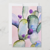 Trendy Elegant Watercolor Cactus Wedding Einladung (Rückseite)