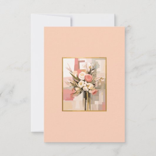 Trendy Elegant Wedding Reception Enclosure Card RSVP Karte (Rückseite)