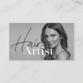 Trendy Elegant White Hairstylist Foto QR Code Visitenkarte (Vorderseite)