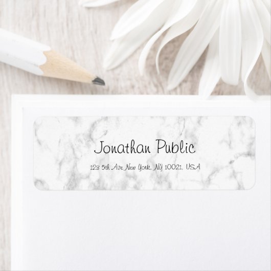 Trendy Elegant White Marble Script Luxus Moderne (Insitu)