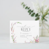 Trendy Elegant Wildblume Floral Wedding RSVP Einladungspostkarte (Stehend Vorderseite)