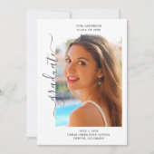 Trendy Elegant Zwei-Foto-Abschluss Ankündigung (Vorderseite)