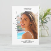 Trendy Elegant Zwei-Foto-Abschluss Ankündigung (Stehend Vorderseite)