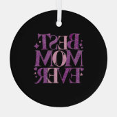 Trendy Elegante Beste Mama Ornament Aus Glas (Rückseite)