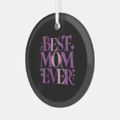 Trendy Elegante Beste Mama Ornament Aus Glas (Vorderseite links)