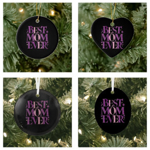 Trendy Elegante Beste Mama Ornament Aus Glas