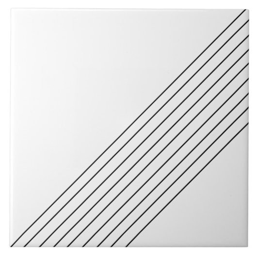 Trendy Elegante Diagonal Lines on White Fliese (Vorderseite)