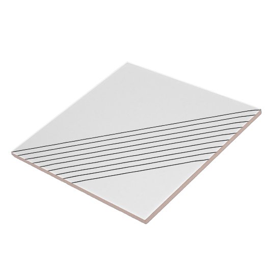 Trendy Elegante Diagonal Lines on White Fliese (Seite)