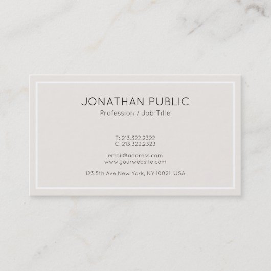 Trendy Elegante Farbsauberes Design Beruflich Visitenkarte (Vorderseite)