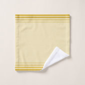 Trendy Elegante Golden Lines on Champagne Beige Badhandtuch Set (Waschlappen)