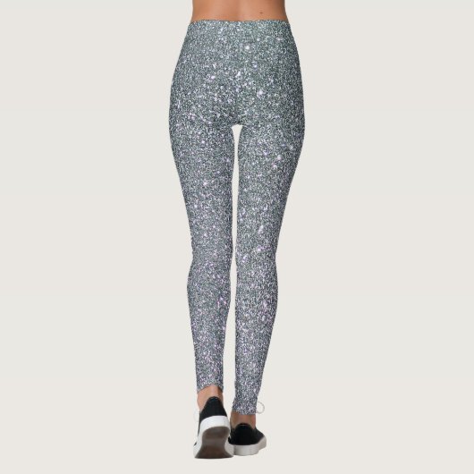 Trendy Elegante Gray Glitzer Leggings (Rückseite)