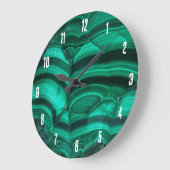 Trendy Elegante Green Malachite Crystal Stone Große Wanduhr (Winkel)