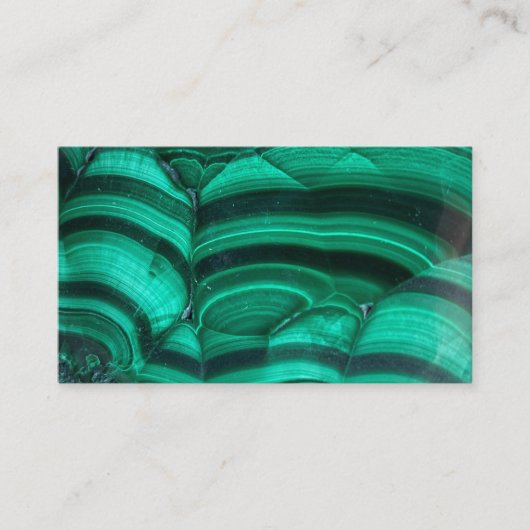 Trendy Elegante Green Malachite Crystal Stone Visitenkarte (Vorderseite)