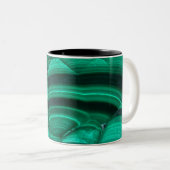 Trendy Elegante Green Malachite Crystal Stone Zweifarbige Tasse (VorderseiteRechts)