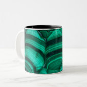 Trendy Elegante Green Malachite Crystal Stone Zweifarbige Tasse (Vorderseite Links)